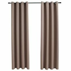 VidaXL Rideaux occultants avec anneaux en métal 2 pcs Taupe 140x225 cm
