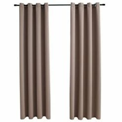 VidaXL Rideaux occultants avec anneaux en métal 2 pcs Taupe 140x245 cm