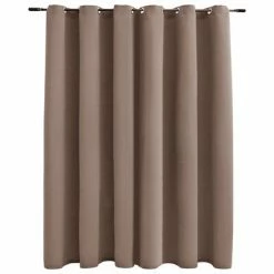 VidaXL Rideau occultant avec anneaux en métal Taupe 290x245 cm
