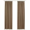 VidaXL Rideaux occultants avec crochets 2 pcs Taupe 140x225 cm -Habillages de fenêtre Soldes image 2 134439