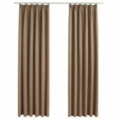 VidaXL Rideaux occultants avec crochets 2 pcs Taupe 140x245 cm
