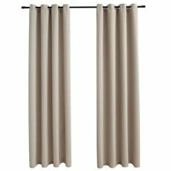 VidaXL Rideaux occultants avec anneaux en métal 2 pcs Beige 140x225 cm