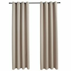 VidaXL Rideaux occultants avec anneaux en métal 2 pcs Beige 140x245 cm