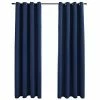 VidaXL Rideaux occultants avec anneaux en métal 2 pcs Bleu 140x175 cm -Habillages de fenêtre Soldes image 2 134450