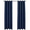 VidaXL Rideaux occultants avec anneaux en métal 2 pcs Bleu 140x225 cm -Habillages de fenêtre Soldes image 2 134451