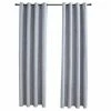 VidaXL Rideaux occultants avec anneaux en métal 2 pcs Gris 140x175 cm -Habillages de fenêtre Soldes image 2 134464