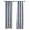 VidaXL Rideaux occultants avec anneaux en métal 2 pcs Gris 140x245 cm -Habillages de fenêtre Soldes image 2 134466