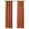 VidaXL Rideaux occultants et anneaux en métal 2 pcs Rouille 140x225 cm -Habillages de fenêtre Soldes image 2 134471