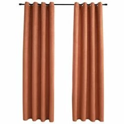 VidaXL Rideaux occultants et anneaux en métal 2 pcs Rouille 140x245 cm