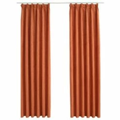 VidaXL Rideaux occultants avec crochets 2 pcs Rouille 140x245 cm