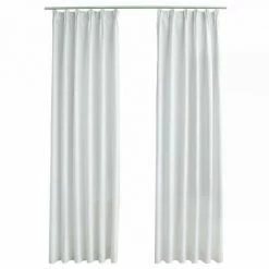 VidaXL Rideaux occultants avec crochets 2 pcs Blanc cassé 140x225 cm