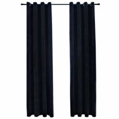 VidaXL Rideaux occultants avec anneaux 2 pcs Velours Noir 140x175 cm