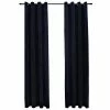VidaXL Rideaux occultants avec anneaux 2 pcs Velours Noir 140x245 cm 1 VidaXL Rideaux occultants avec anneaux 2 pcs Velours Noir 140x245 cm -Habillages de fenêtre Soldes image 2 134490