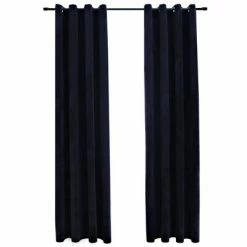 VidaXL Rideaux occultants avec anneaux 2 pcs Velours Noir 140x245 cm