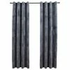 VidaXL Rideaux occultants et anneaux 2pcs Velours Anthracite 140x175cm