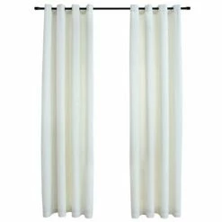 VidaXL Rideaux occultants avec anneaux 2 pcs Velours Crème 140x175 cm