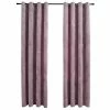 VidaXL Rideaux occultants avec anneaux 2 pcs Velours Rose 140x175 cm -Habillages de fenêtre Soldes image 2 134520