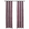 VidaXL Rideaux occultants avec anneaux 2 pcs Velours Rose 140x245 cm -Habillages de fenêtre Soldes image 2 134522