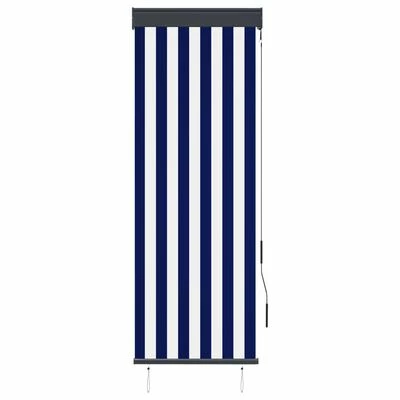 VidaXL Store roulant d'extérieur 60x250 cm Bleu et blanc 4 VidaXL Store roulant d'extérieur 60x250 cm Bleu et blanc – Image 2