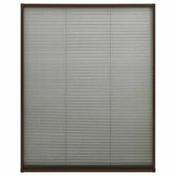 VidaXL Moustiquaire plissée pour fenêtre Aluminium Marron 110x160 cm