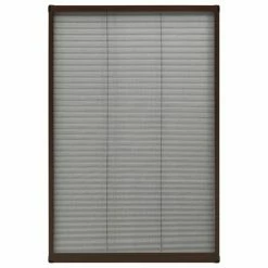 VidaXL Moustiquaire plissée pour fenêtre Aluminium Marron 60x160 cm