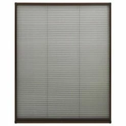 VidaXL Moustiquaire plissée pour fenêtre Aluminium Marron 100x160 cm