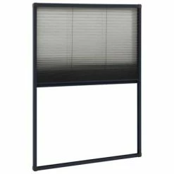 VidaXL Moustiquaire plissée pour fenêtre Aluminium Anthracite 80x120cm