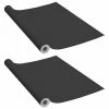 VidaXL Films autoadhésifs pour meubles 2 pcs Noir 500x90 cm PVC