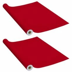 VidaXL Films autoadhésifs pour meubles 2 pcs Rouge 500x90 cm PVC