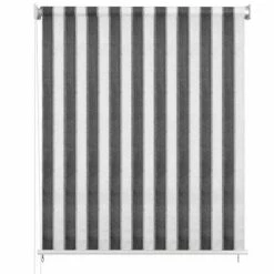 VidaXL Store roulant d'extérieur 60x230 cm Rayures anthracite et blanc -Habillages de fenêtre Soldes image 2 312692