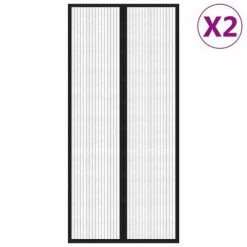 VidaXL Rideaux de porte anti-insectes 2 pcs avec aimants Noir 210x90cm -Habillages de fenêtre Soldes image 2 314686