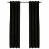 VidaXL Rideaux occultants Aspect de lin 2 pcs Anthracite 140x245 cm 1 VidaXL Rideaux occultants Aspect de lin 2 pcs Anthracite 140x245 cm -Habillages de fenêtre Soldes image 2 321162