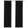 VidaXL Rideaux occultants aspect lin crochet 2pcs Anthracite 140x245cm