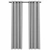 VidaXL Rideaux occultants Aspect lin avec œillets 2 pcs Gris 140x245cm