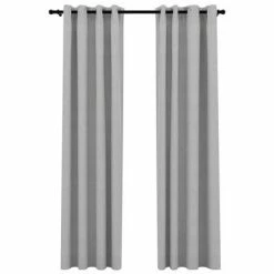 VidaXL Rideaux occultants Aspect lin avec œillets 2 pcs Gris 140x245cm