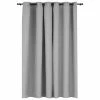 VidaXL Rideau occultant Aspect de lin avec œillets Gris 290x245 cm -Habillages de fenêtre Soldes image 2 321171