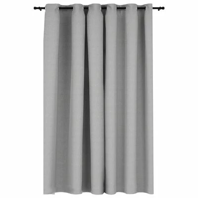 VidaXL Rideau occultant Aspect de lin avec œillets Gris 290x245 cm 3 VidaXL Rideau occultant Aspect de lin avec œillets Gris 290x245 cm