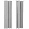 VidaXL Rideaux occultants aspect lin avec crochets 2pcs Gris 140x245cm