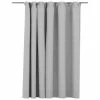 VidaXL Rideau occultant d'aspect de lin avec crochets Gris 290x245 cm 2 VidaXL Rideau occultant d'aspect de lin avec crochets Gris 290x245 cm -Habillages de fenêtre Soldes image 2 321175