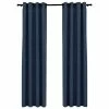 VidaXL Rideaux occultants Aspect lin avec œillets 2 pcs Bleu 140x225cm 2 VidaXL Rideaux occultants Aspect lin avec œillets 2 pcs Bleu 140x225cm -Habillages de fenêtre Soldes image 2 321177