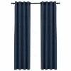 VidaXL Rideaux occultants Aspect lin avec œillets 2 pcs Bleu 140x245cm -Habillages de fenêtre Soldes image 2 321178