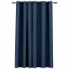 VidaXL Rideau occultant Aspect de lin avec œillets Bleu 290x245 cm