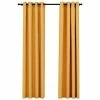 VidaXL Rideaux occultants Aspect lin à œillets 2 pcs Jaune 140x245 cm