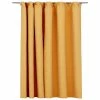 VidaXL Rideau occultant d'aspect de lin avec crochets Jaune 290x245 cm -Habillages de fenêtre Soldes image 2 321199