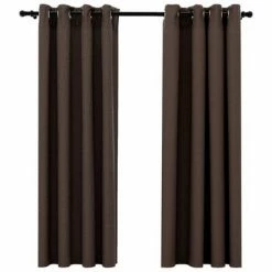 VidaXL Rideaux occultants Aspect lin avec œillets 2pcs Taupe 140x175cm