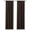 VidaXL Rideaux occultants aspect lin et crochets 2 pcs Taupe 140x225cm -Habillages de fenêtre Soldes image 2 321205
