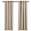 VidaXL Rideaux occultants Aspect lin avec œillets 2pcs Beige 140x175cm