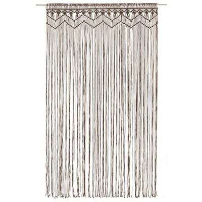 VidaXL Rideau en macramé Taupe 140x240 cm Coton 4 VidaXL Rideau en macramé Taupe 140x240 cm Coton – Image 2