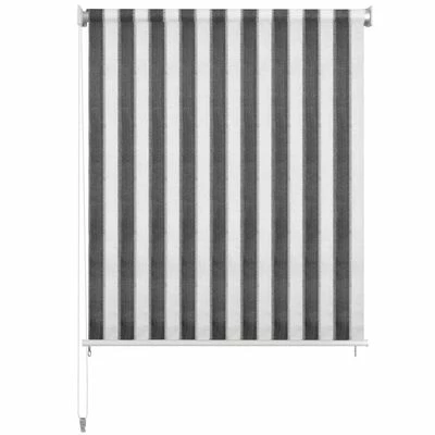 VidaXL Store roulant d'extérieur 140x230 cm Rayures Anthracite / Blanc 4 VidaXL Store roulant d'extérieur 140x230 cm Rayures Anthracite / Blanc – Image 2