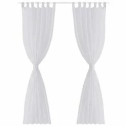 VidaXL Rideau fin Blanc 140x175 cm 2 pcs -Habillages de fenêtre Soldes image 3 130197